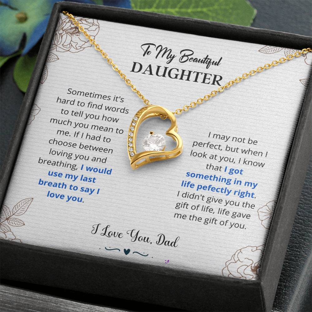 Daughter "Last Breath" Forever Love Necklace From Dad