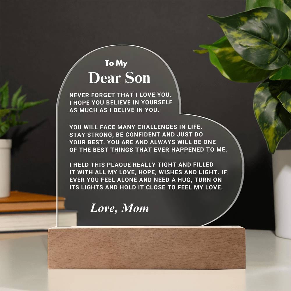 Son Gift "Best Thing" LED Heart Plaque - From Mom