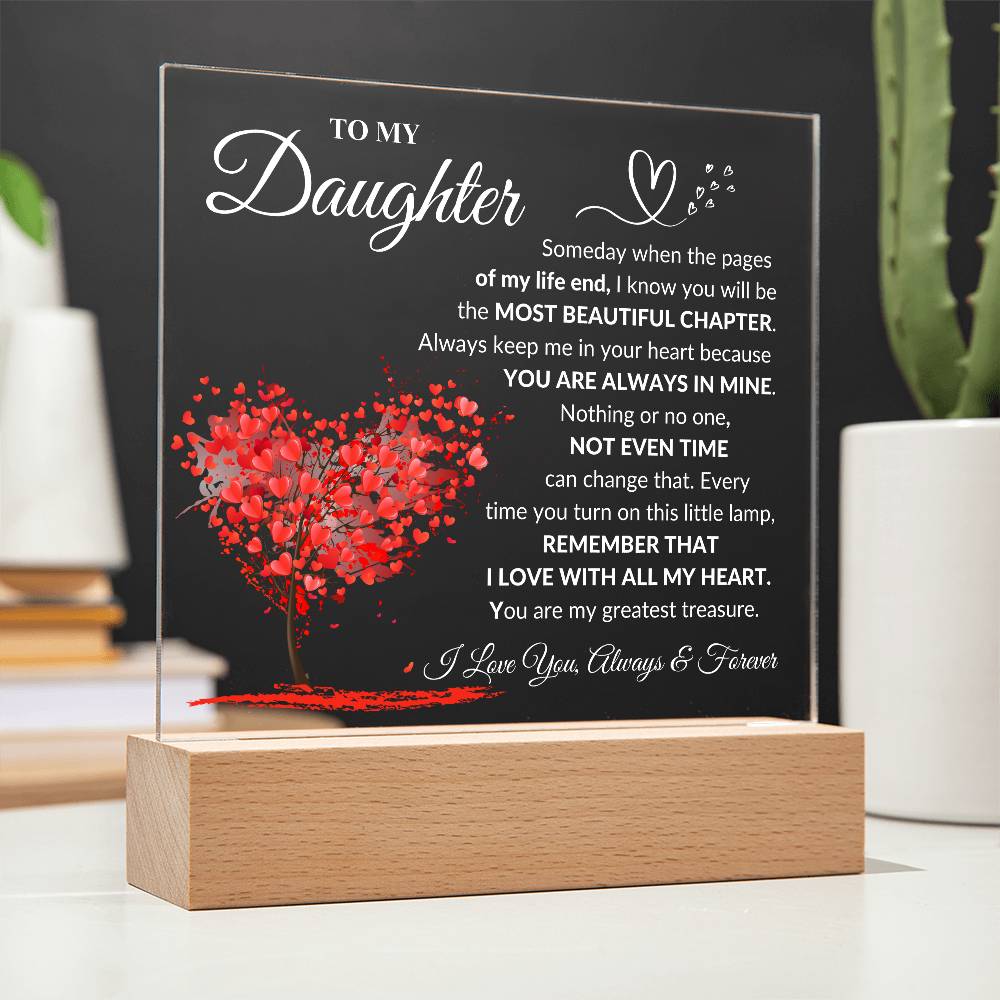 Daughter "Most Beautiful Chapter" LED Acrylic Plaque