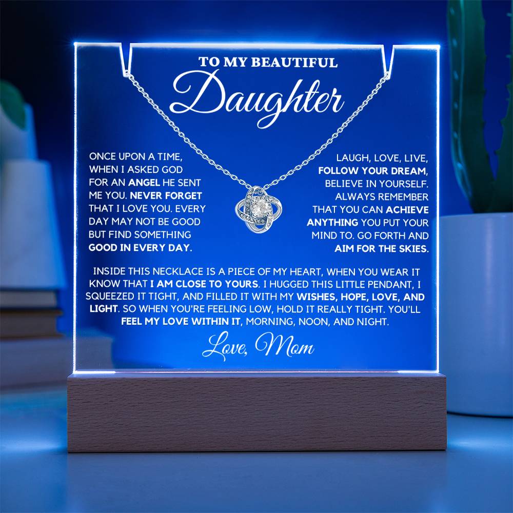 Daughter Gift "Never Forget" Keepsake Necklace Bundle From Mom