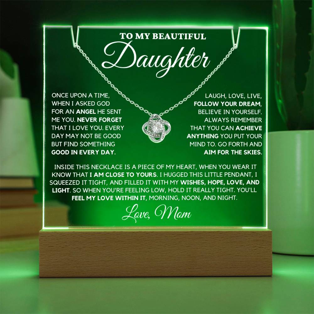 Daughter Gift "Never Forget" Keepsake Necklace Bundle From Mom