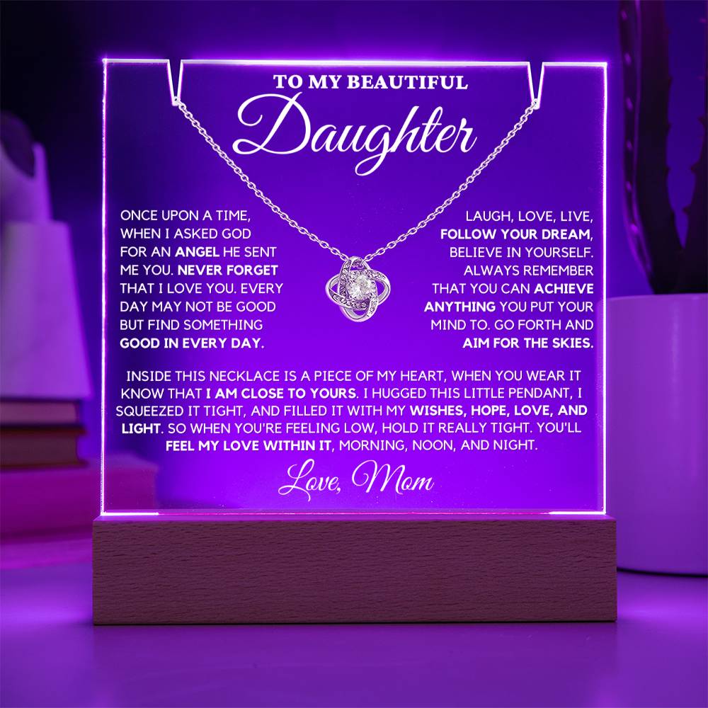 Daughter Gift "Never Forget" Keepsake Necklace Bundle From Mom