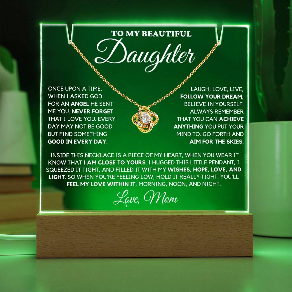 Daughter Gift "Never Forget" Keepsake Necklace Bundle From Mom