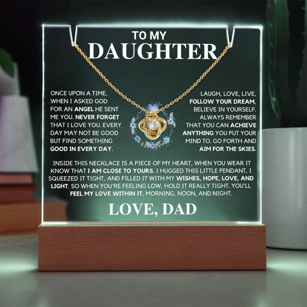 Daughter Gift "Always Remember" Keepsake Necklace Bundle From Dad