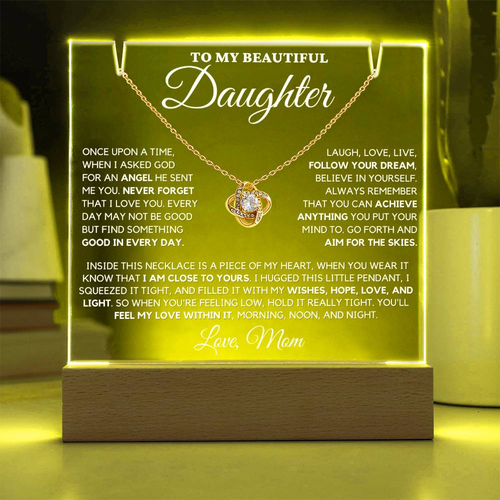 Daughter Gift "Never Forget" Keepsake Necklace Bundle From Mom