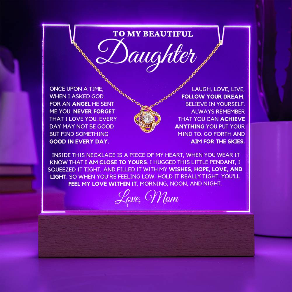 Daughter Gift "Never Forget" Keepsake Necklace Bundle From Mom