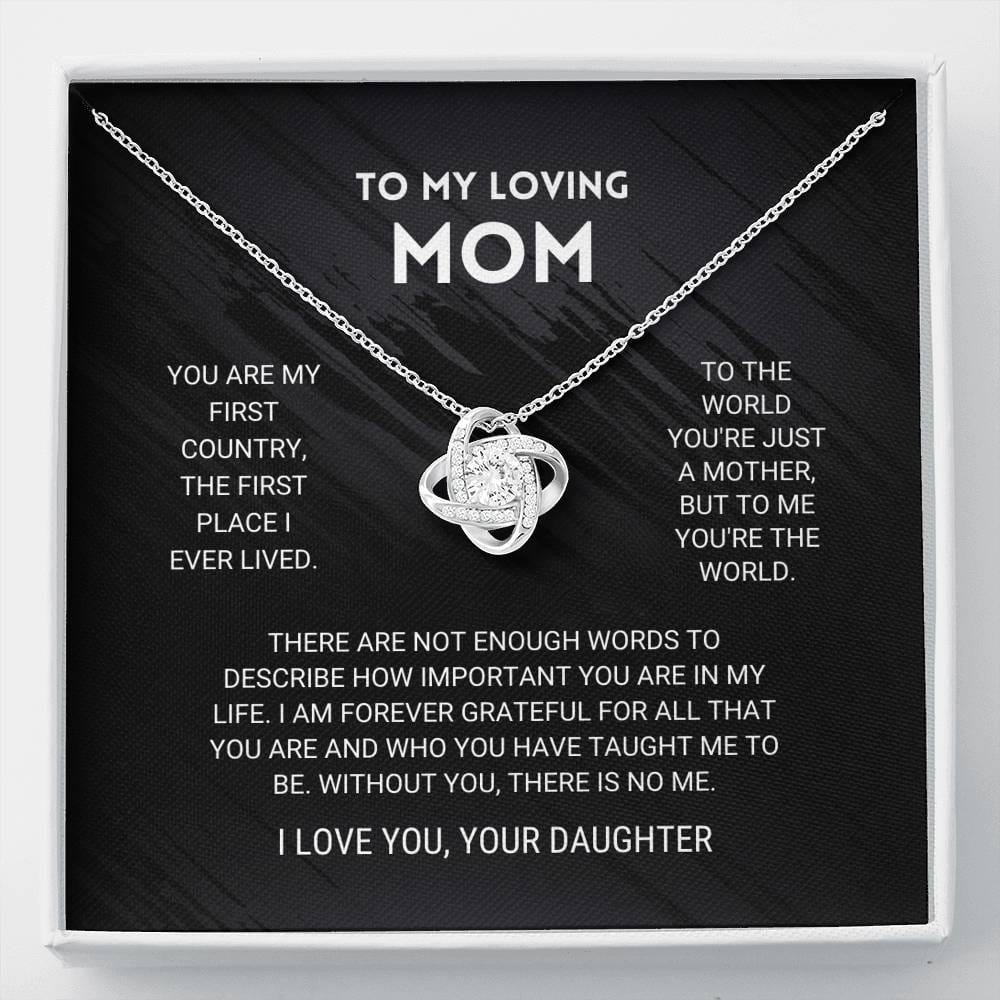 Mom - You're The World - Love Knot Necklace