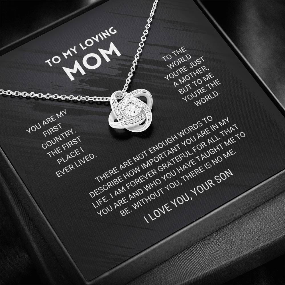 Mom - You're The World - Love Knot Necklace From Son