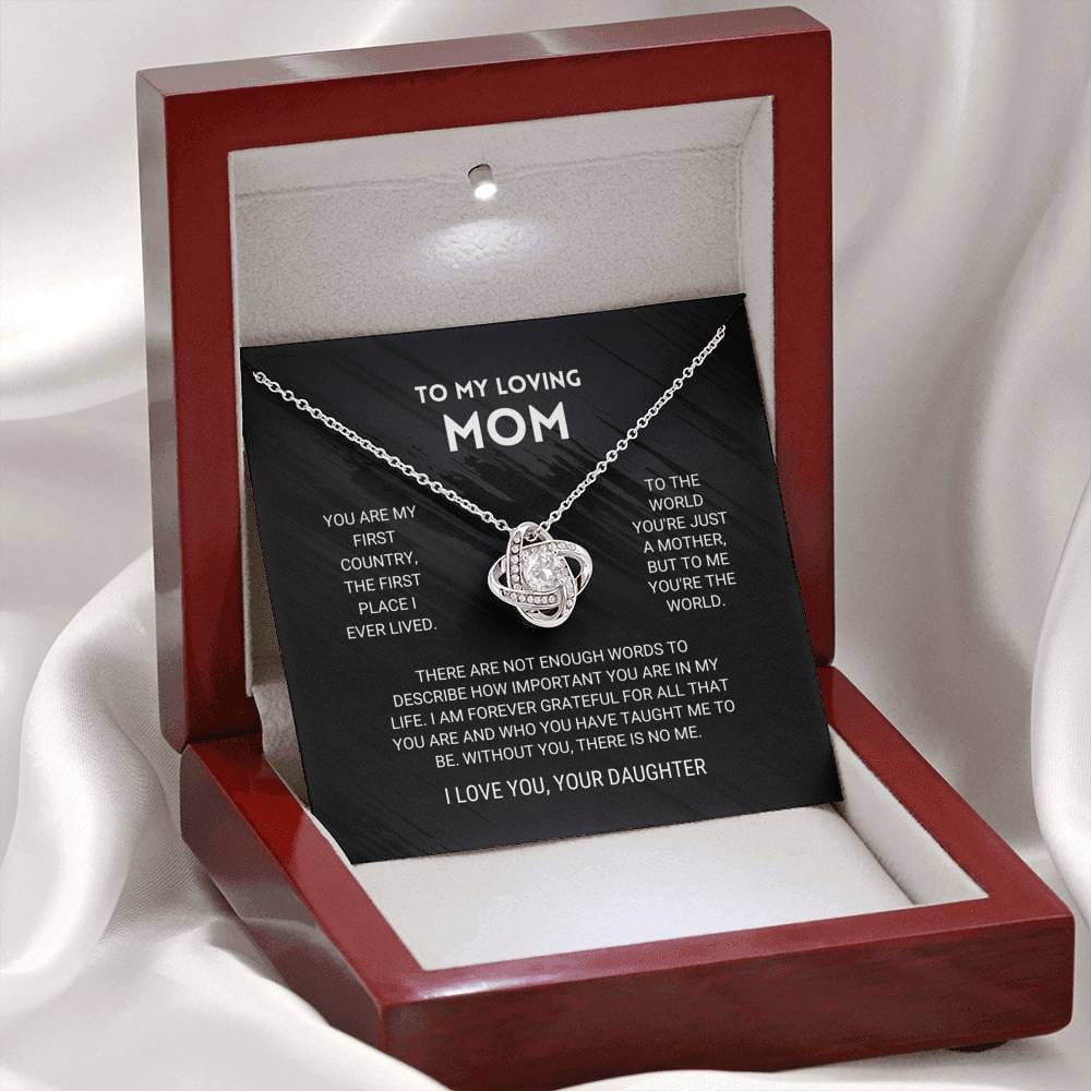 Mom - You're The World - Love Knot Necklace