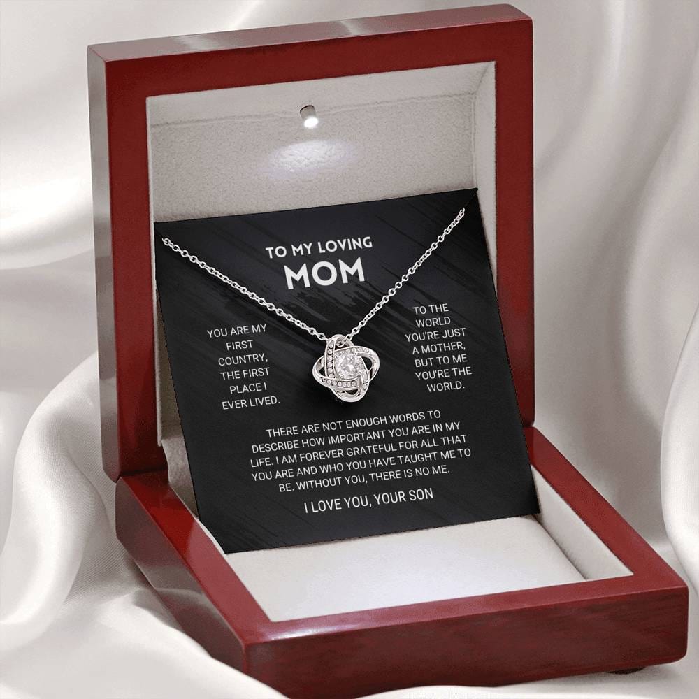 Mom - You're The World - Love Knot Necklace From Son