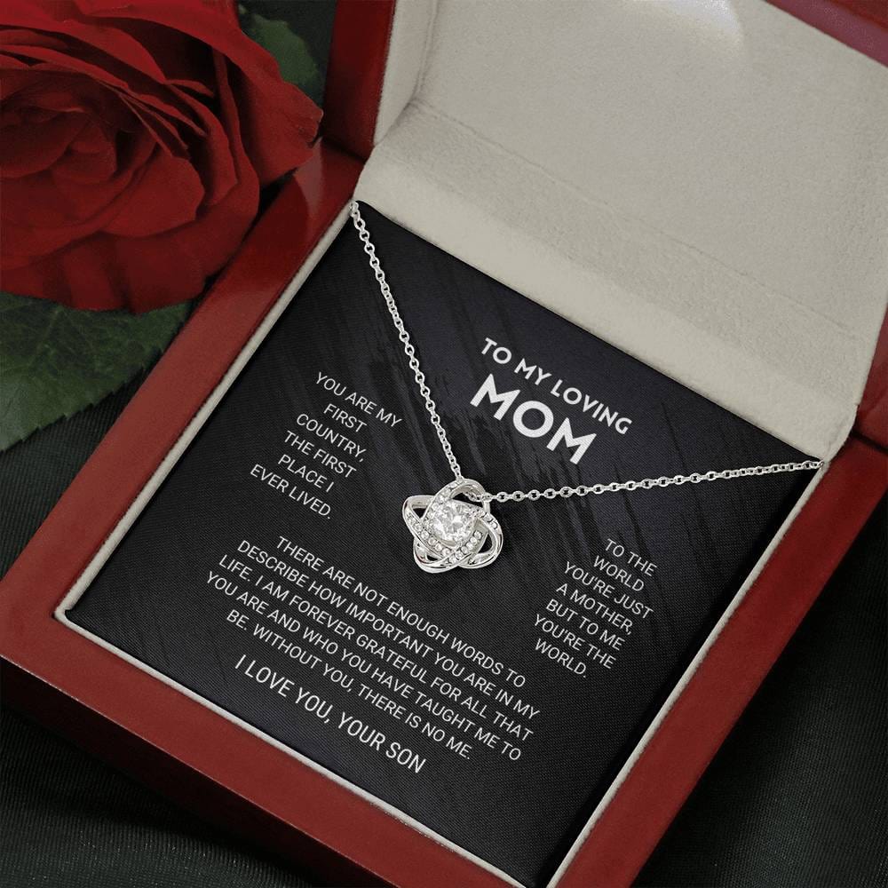 Mom - You're The World - Love Knot Necklace From Son