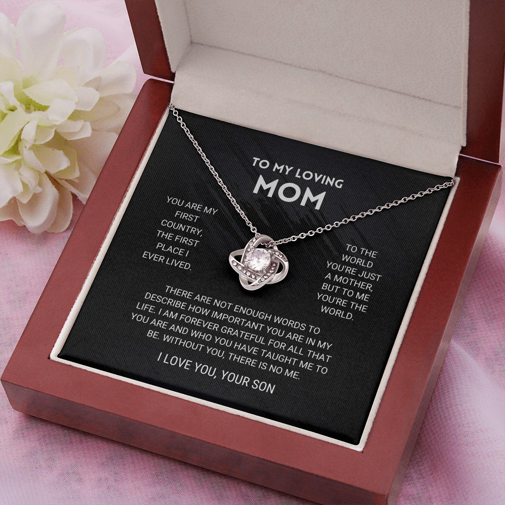 Mom - You're The World - Love Knot Necklace From Son