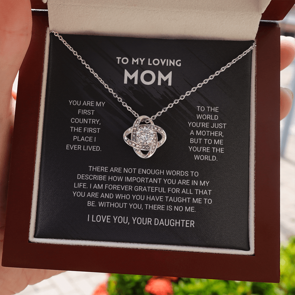 Mom - You're The World - Love Knot Necklace